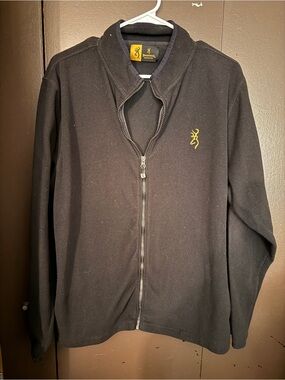 Browning Black Full-Zip Sweater with Yellow Logo
